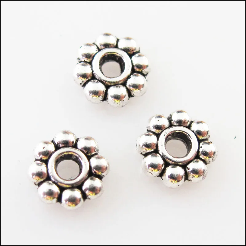 

150Pcs Tibetan Silver Tone Tiny Daisy Spacer Beads Charms 4mm