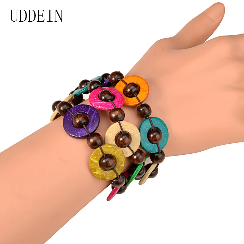 

UDDEIN Vintage charms bracelet women 3layer wood jewelry bib beaded ethnic bohemian one direction strand bracelets drop shipping