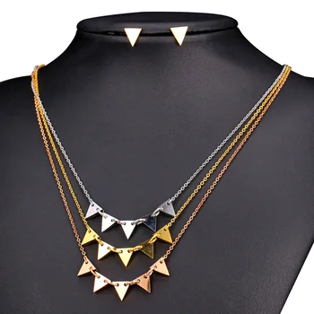 

Multi Layer Necklace And Earrings Set Vintage Jewelry Rose /Gold Color Jewelry Set For Women 2016 New GNE2240