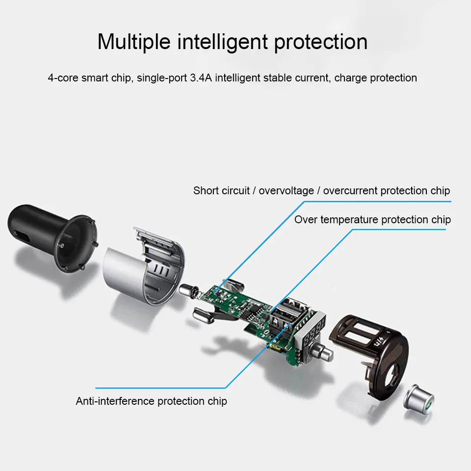Cunymagos Wireless Bluetooth FM Transmitter Modulator Car Radio Adapter Car MP3 Player 3.4A Dual USB Car Charger Handsfree Car Kit (8)