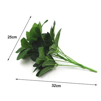 

9 Heads Simulation Plants Artificial Schefflera Octophylla Leaves Garden Home Decorative Plants Wall Distribution Leaves