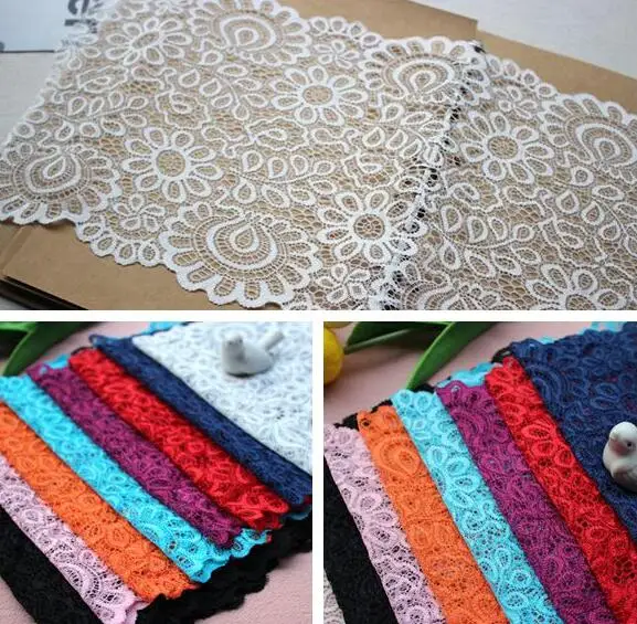 

2 Yards Handmade Hair Decoration Lace Fabric 8 Colors Wide Elastic Stretch Lace Trim Wedding Dress Skirt Lace Trim
