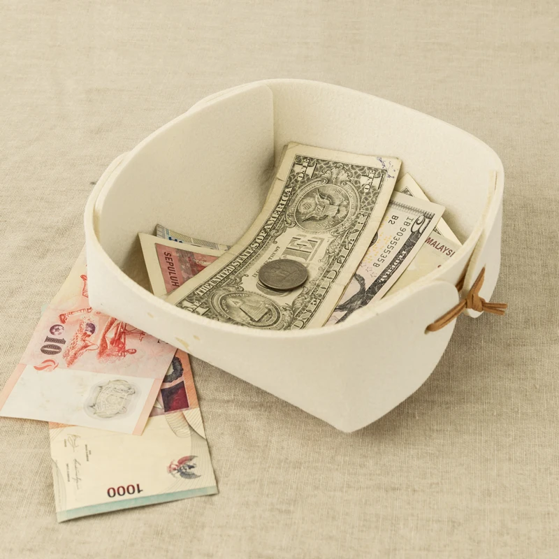 Nordic Home Office Storage Box Flock Detachable Key Pen Pencil Makeup Cosmetic Lipstick Card Sundries Basket Articles Organizer