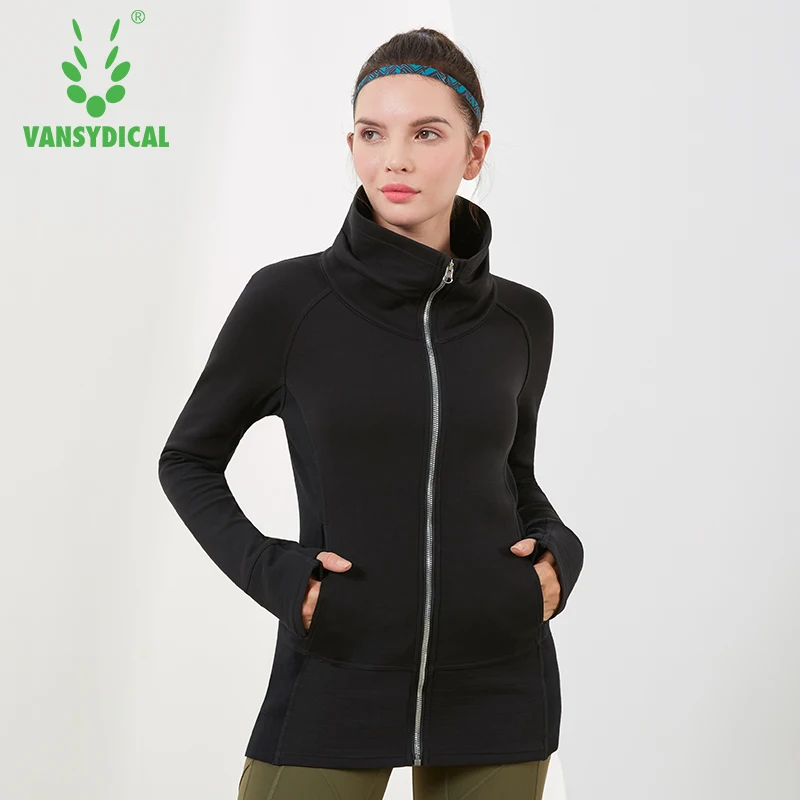 Vansydical зимняя спортивная куртка для бега женская теплая ветрозащитная одежда с