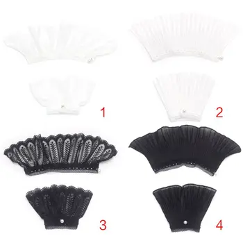 

2Pcs/Pair 4 Styles Women Girls Fake Flare Sleeves Floral Lace Pleated Ruched False Cuffs Sweater Blouse Apparel Wrist Warmers