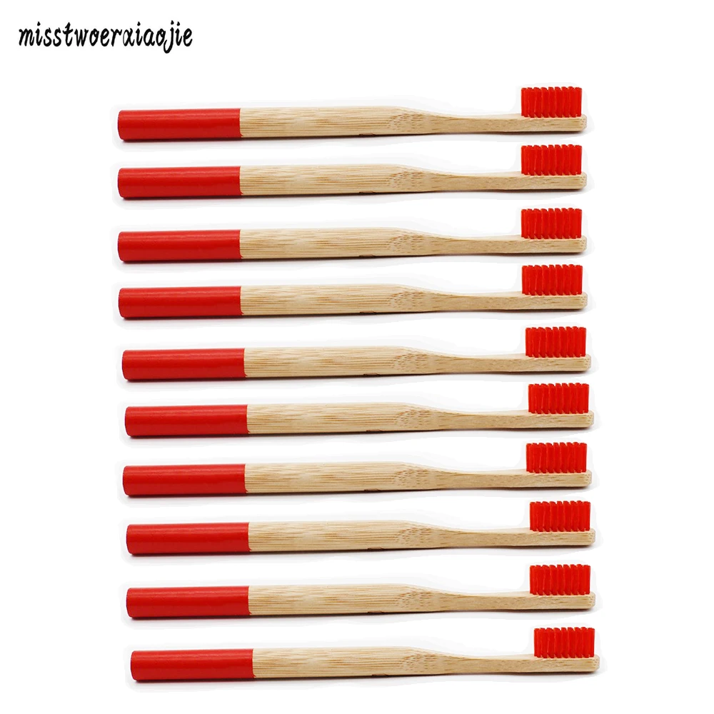 10pcs Soft Bristles Bamboo Toothbrush Natural Eco friendly Material