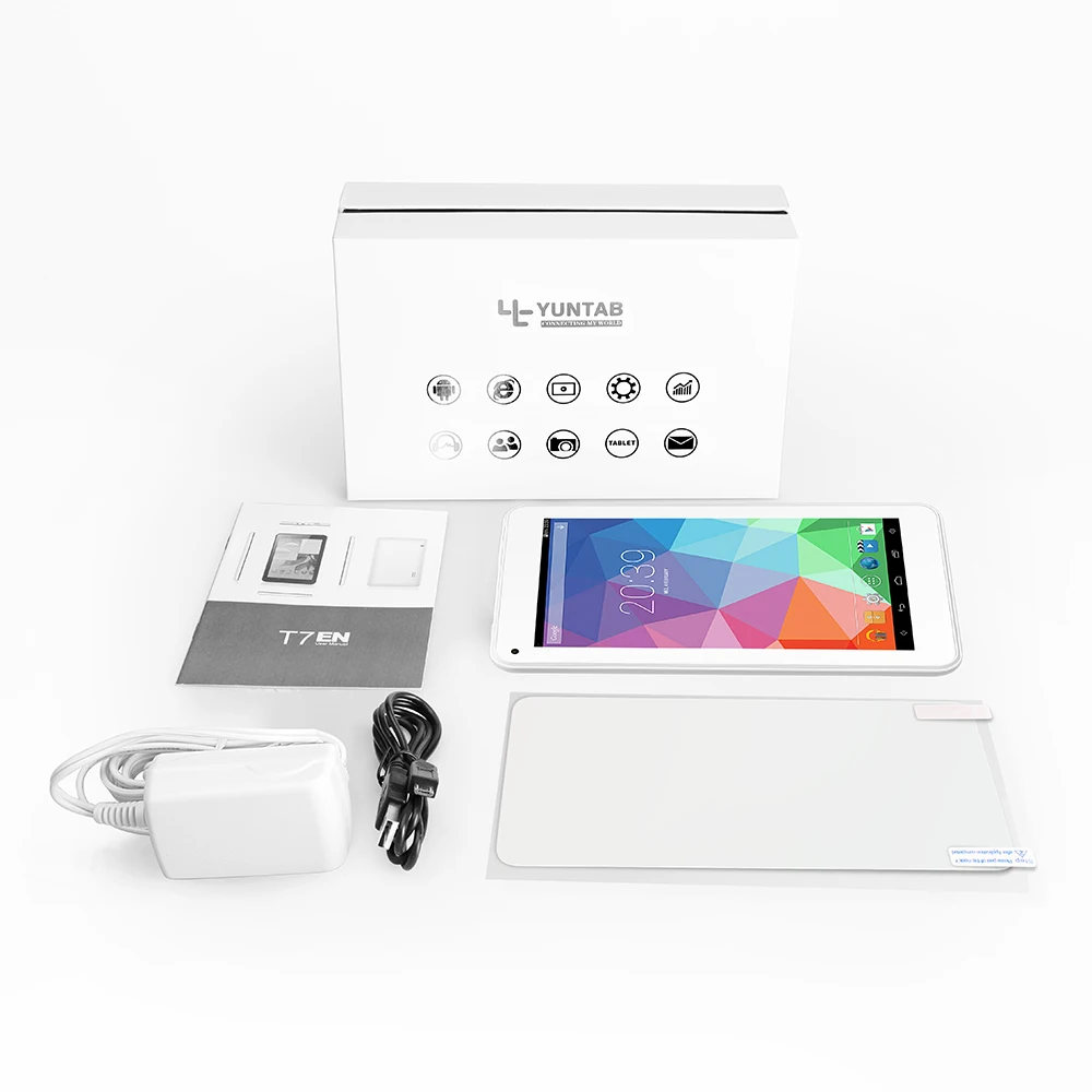 Yuntab 7 дюймов Allwinner A33 четырехъядерный T7 Android4.4 планшетный ПК емкостный экран 1024x600 с