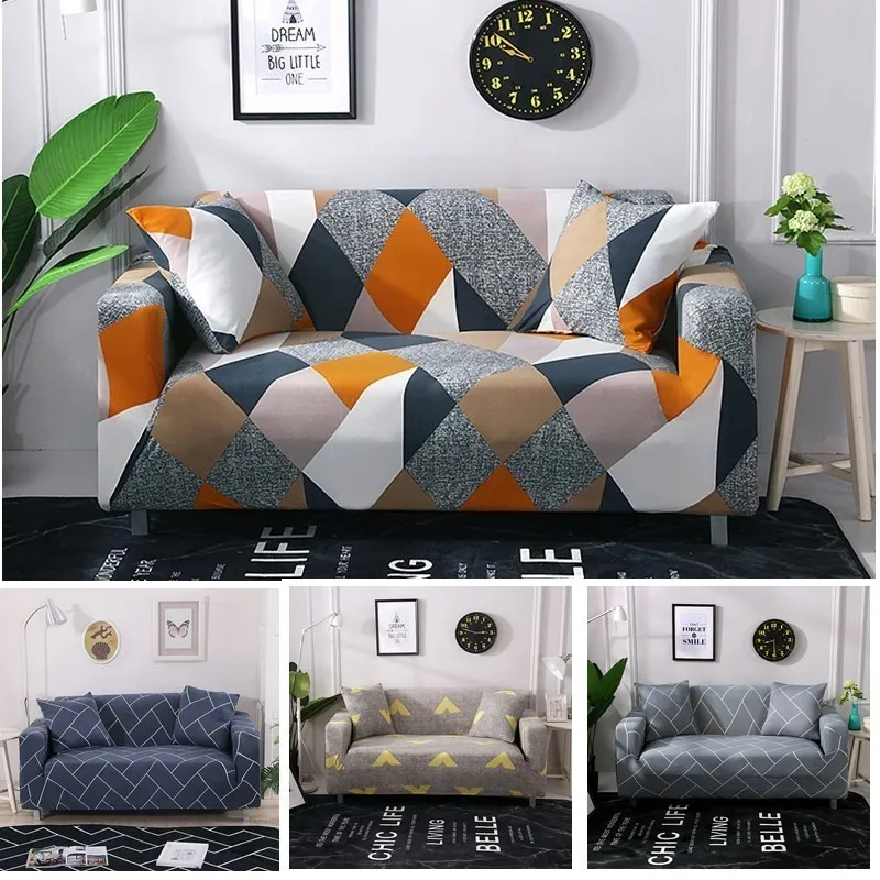 

Stretch Slipcover L Shape Sectional Elastic Stretch Couch Sofa Cover For Living Room Cover Armchair Cover 1/2/3/4 Seat