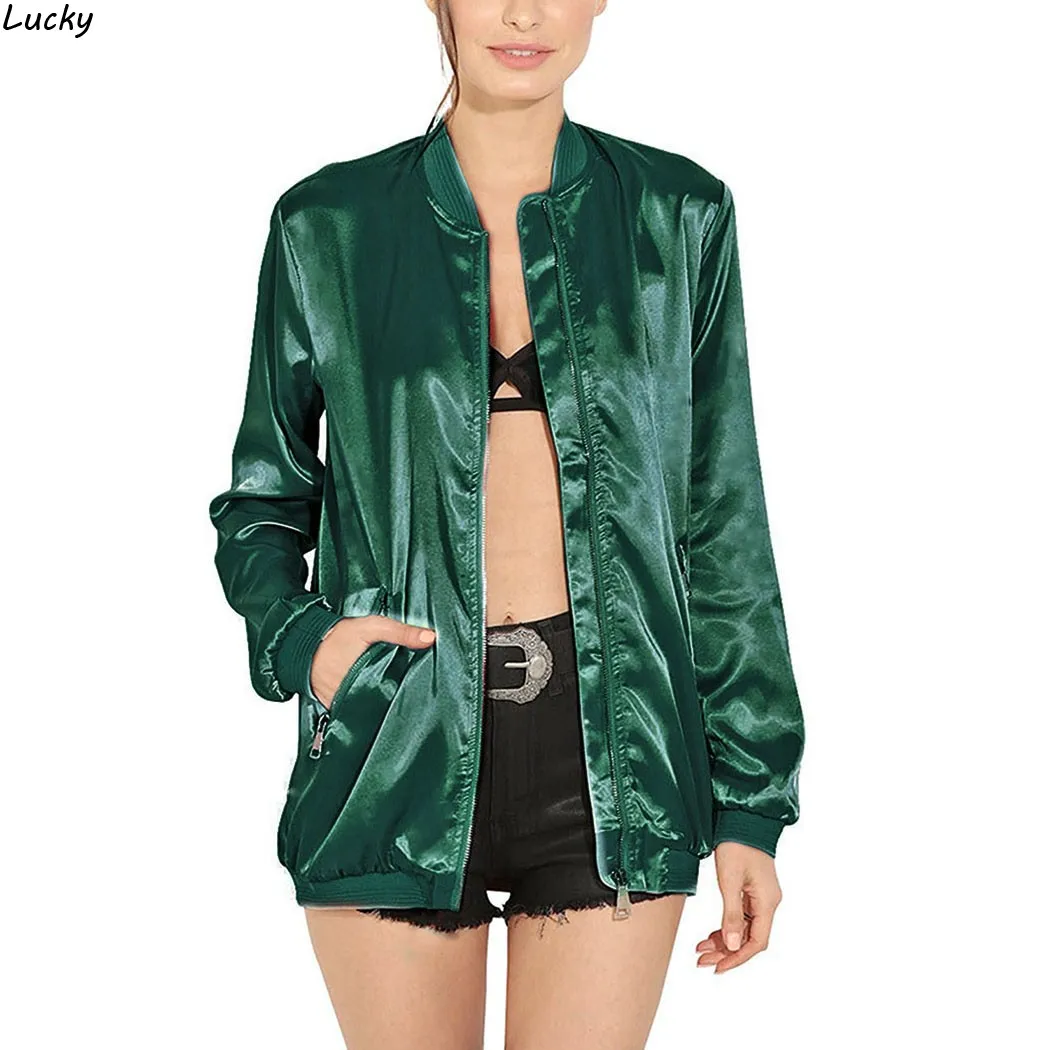 Women Thin Jacket Coat Outwear Spring Casual Ladies Solid Pocket Zipper