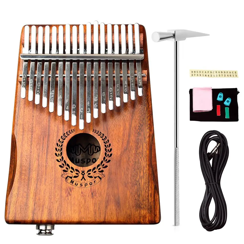 Muspor 17 клавиш EQ kalimba акация большой палец пианино звено динамик с сумкой кабелем