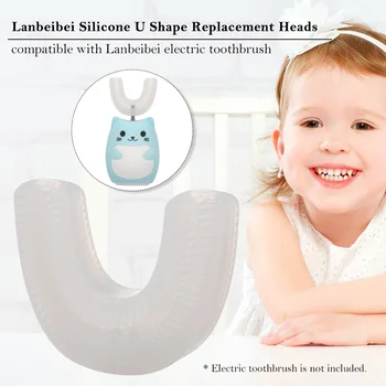 

1Pcs Kids' Toothbrush Replacement Heads U Shape Silicone with Soft Bristles Compatible For Lanbeibei Electric Toothbrush for Kid