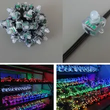 100 шт./лот 12 мм квадратный WS2811 рассеянный адресный модуль RGB Полноцветный светодиодный пиксель Гирлянда Свет Водонепроницаемый DC5V черный провод