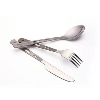 

Outdoor Tableware Ultralight Protable Titanium Spoon Fork Outdoor Camping Travel Picnic Multifunction Tableware Camping Tool