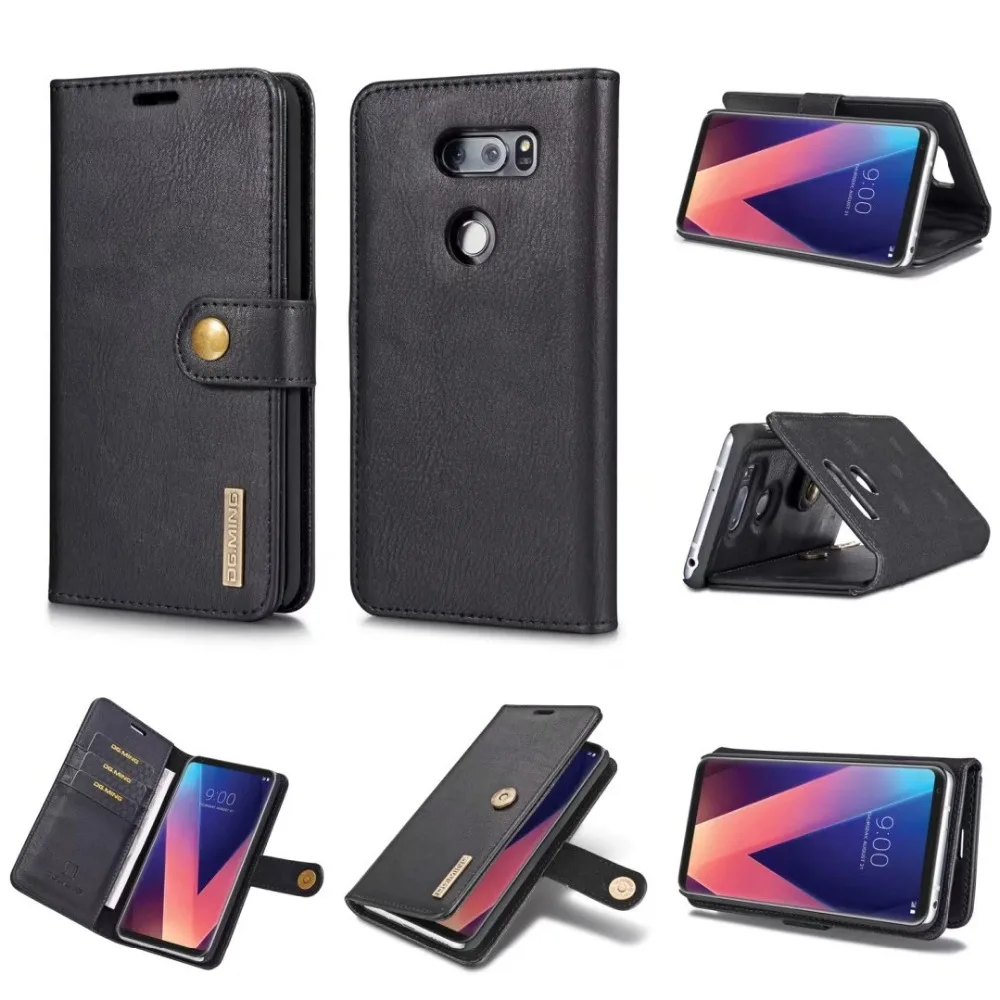 DG. MING Роскошный чехол из натуральной кожи для LG V30 откидной Магнитный кошелек