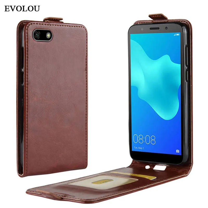 Tapa De Cuero Vertical Para Huawei Y5 2018 Funda De Tel fono Arriba Y 
