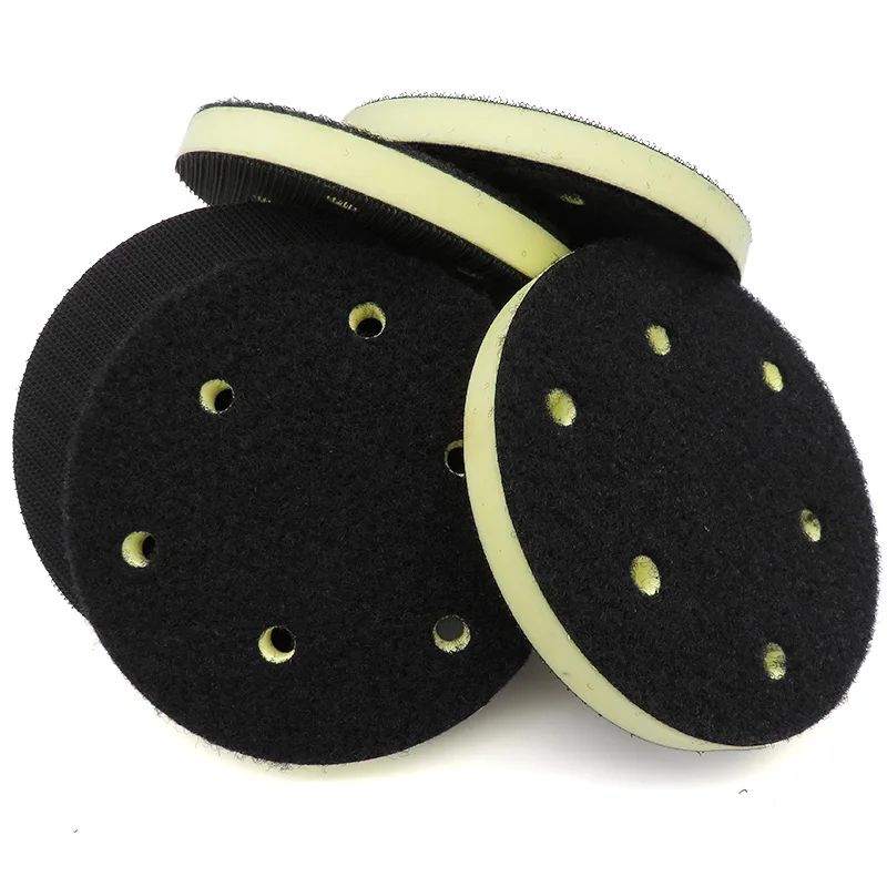 5PCS PU Foam Interface Pad 5" 125MM 6 Hole Medium Density Hook & Loop