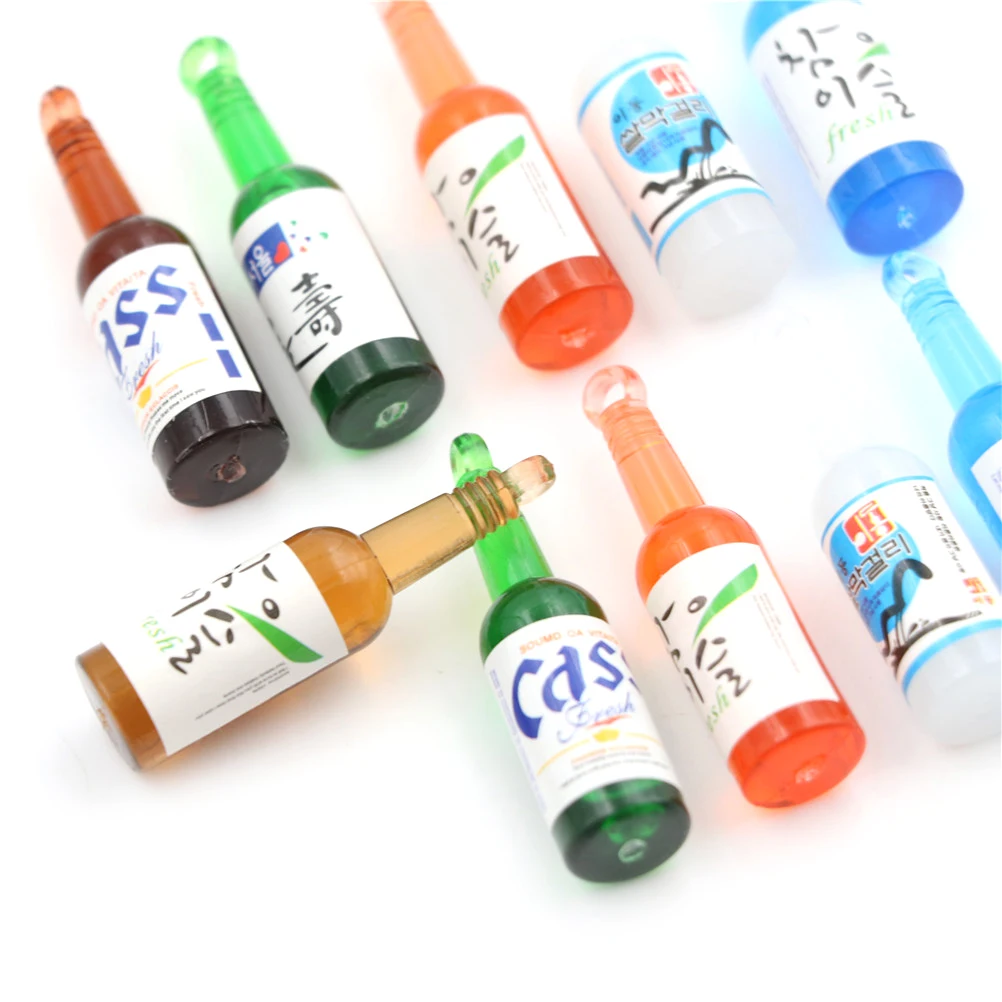

Miniature Cute Korea Soju Pub With Wine Drink Whisky Bottles Goblets Beer Cups Simulation Doll House Miniature Pretend Toy