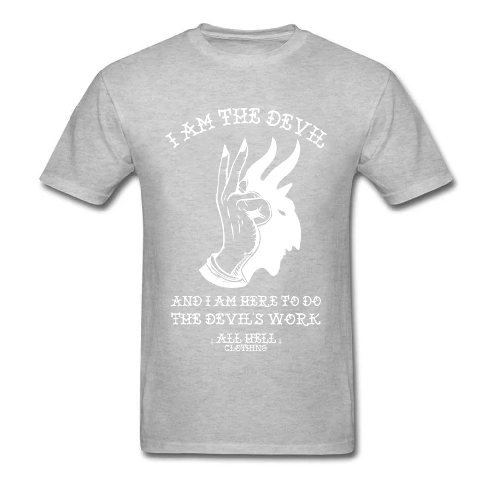 Devils Work white logo High Quality Short Sleeve Casual T Shirt 100% Cotton Fabric O-Neck Men Tees Custom Tee-Shirt Summer/Fall Devils Work white logo grey