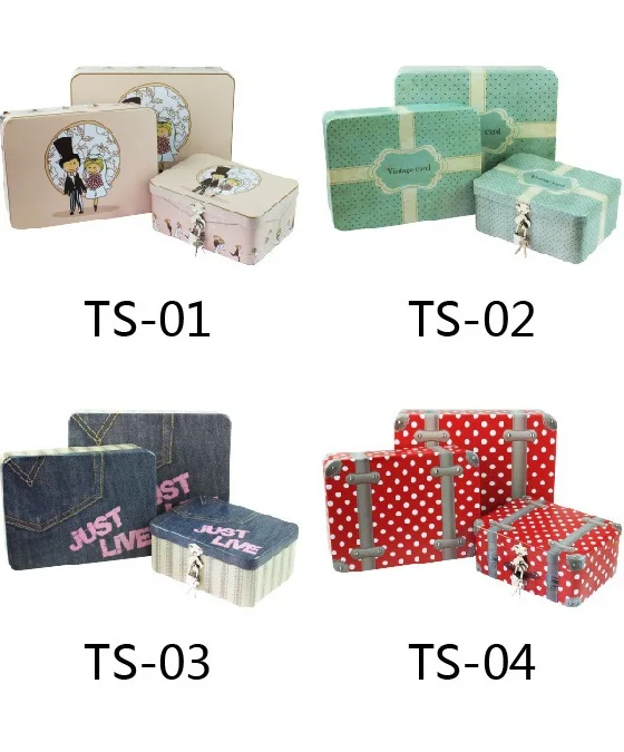 

3pcs/set Rectangle candy storage container jewelry tin box food box with lock