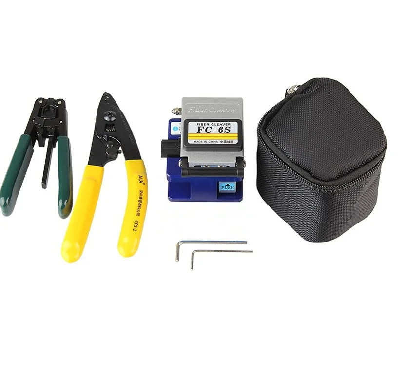 

FTTH Fiber Optic Tool Set With FC-6S Fiber Cleaver CFS-2 Optical Fiber Cable Stripper