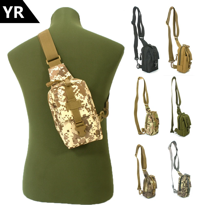 

OLN New Men Nylon Military Travel Water Bottle Shoulder Messenger Waterproof Chest Bag Outdoor Camouflag Water Bottle Bag Pocket