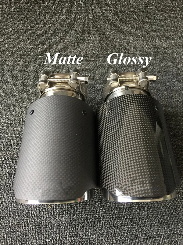 Car Glossy//Matte Random Modified Real Carbon Fiber Exhaust Muffler Pipe 63-101mm