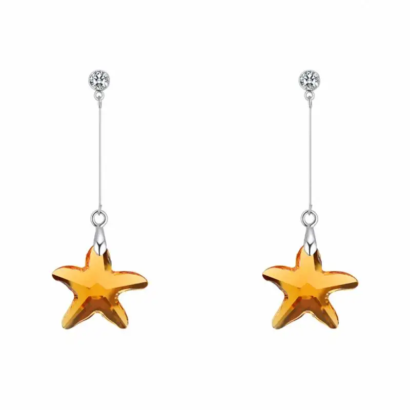 

TRACYSWING Element Brand Real Austrian Crystals Fashion Heart trendy Dangle Earrings For Women Gift Th-131496