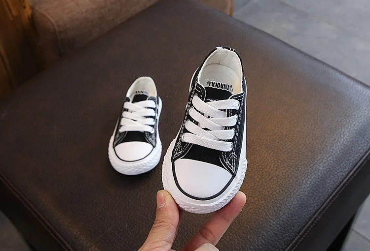 Claladoudou 13.5-18.5CM Kids Casual Shoes Red White Black Children Unisex Canvas Shoes Toddler Breathable Sports Shoes For Baby