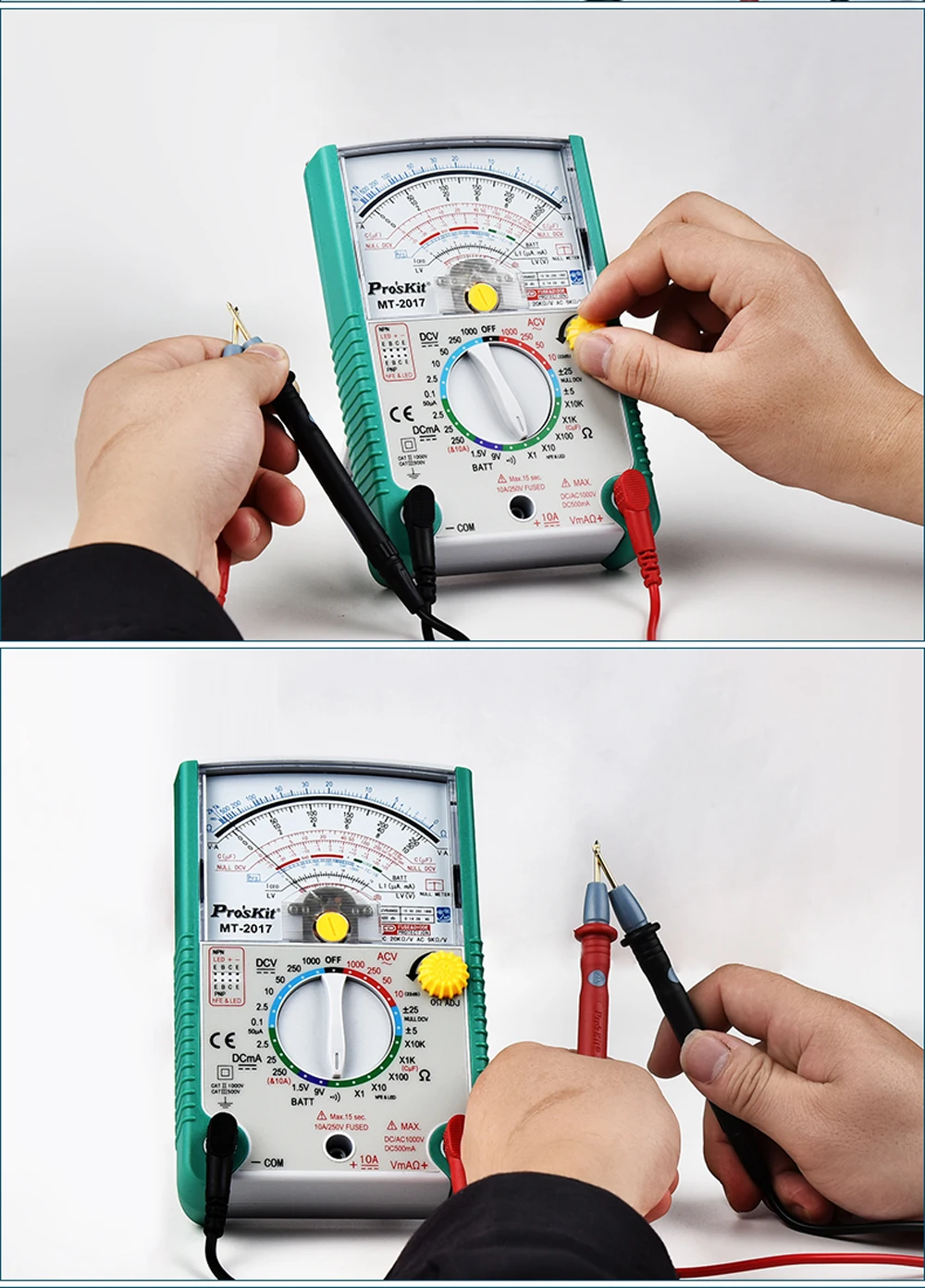 Pro'skit AC/DC Analog Graph Pointer Multimeter Ammeter Measured Capacitance Resistance Current Voltage Protection Function Meter tube micrometer