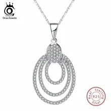 ORSA JEWELS, настоящее Стерлинговое Серебро, женское ожерелье, 925, подвеска с цепочкой, в богемном стиле, AAA CZ, Женские Ювелирные изделия SN67