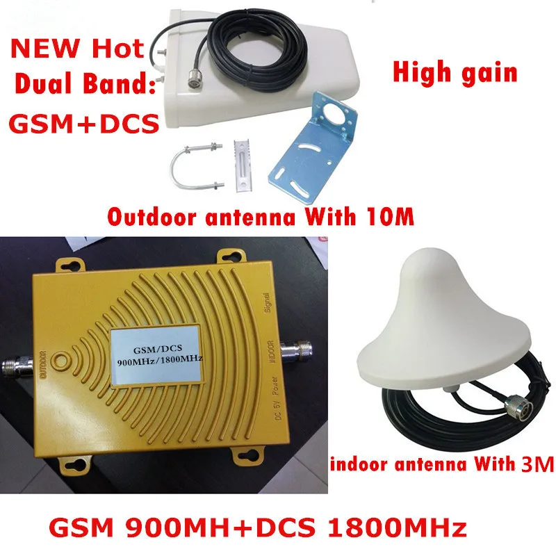 

1 set High gain Mini Dual band signal booster GSM 900 1800 home/office SIGNAL repeater kit amplifier signal bar Signal amplifier