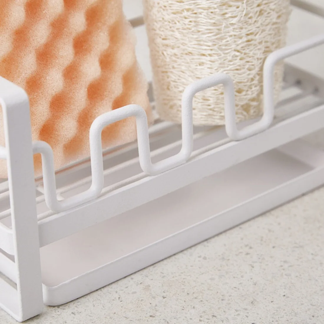  HIPSTEEN Sponge Draining Rack Hollow Caddy Organizer Holder Dishwashing Rack Iron Kitchen Sink Hous
