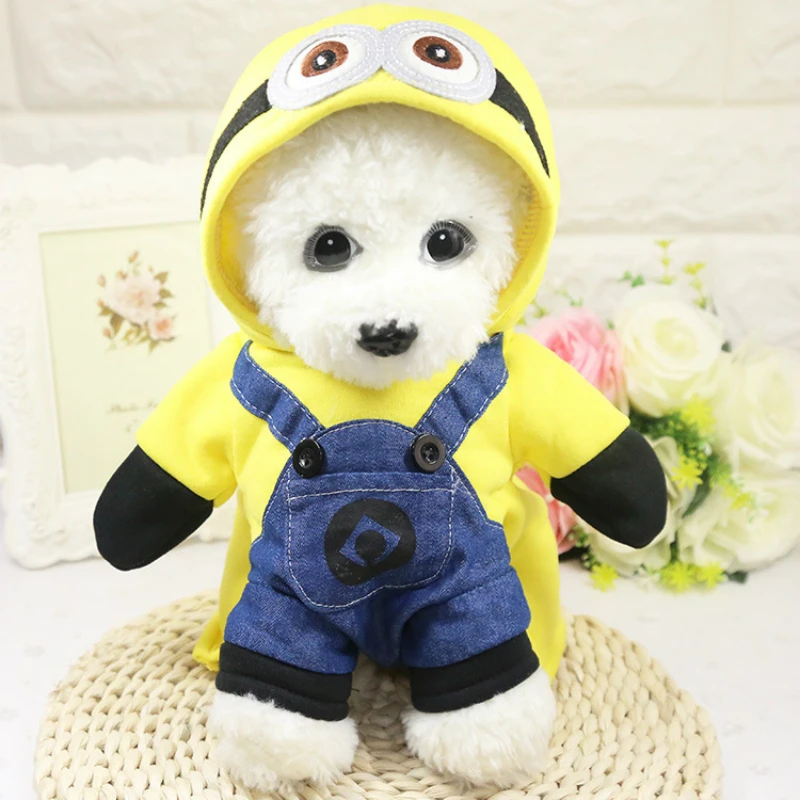 Cute Small Dog Clothes Cartoon Minion Hoodie Pet Cosplay Costume Puppy