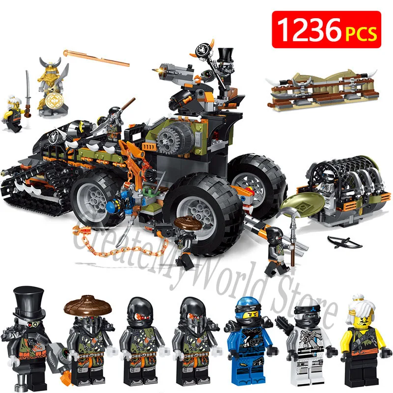 

Technic Chariot Set Model LegoINGLYS Ninjago Movie Series 70654 Dieselnaut Heavy Metal Building Blocks Bricks Children Toys