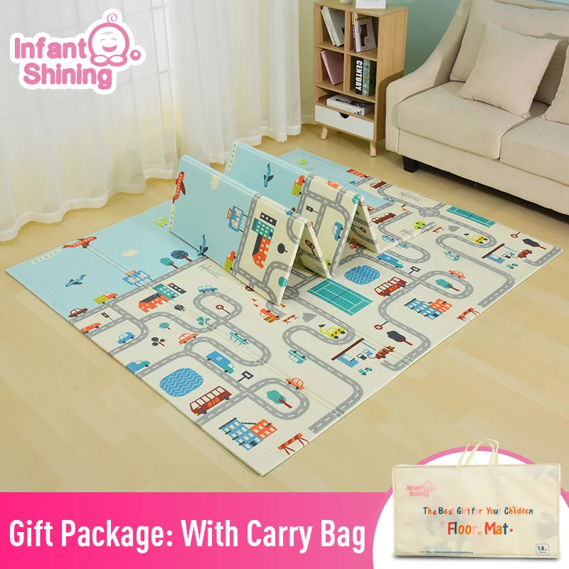 Infant Shining Reversible Baby Play Mat Cartoon Soft Mat Big Size 180*200*1CM Thickened Kids Rug Ga