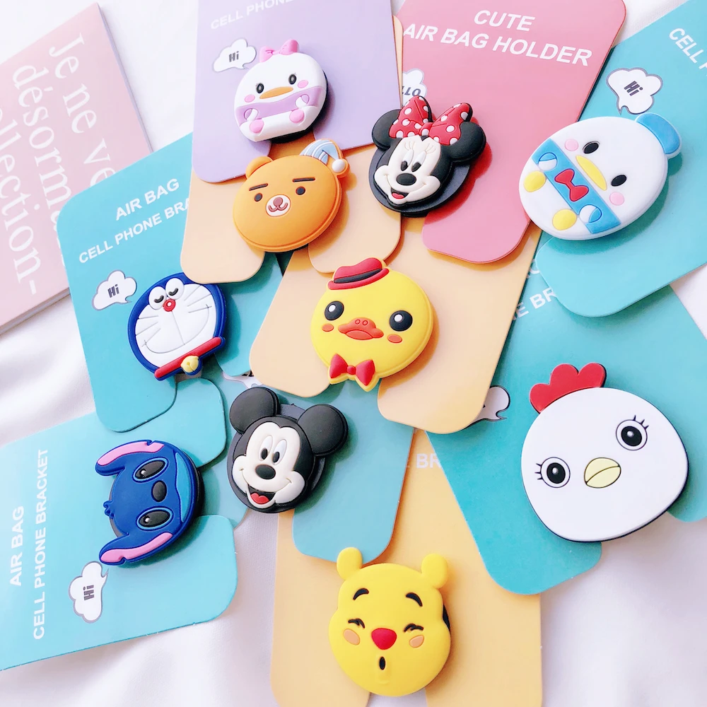 

Universal Mobile Phone Stand Gasbag Bracket Telescopic Expanding Finger phone Holder Cartoon Mickey Stitch for xiaomi mi 8 lite