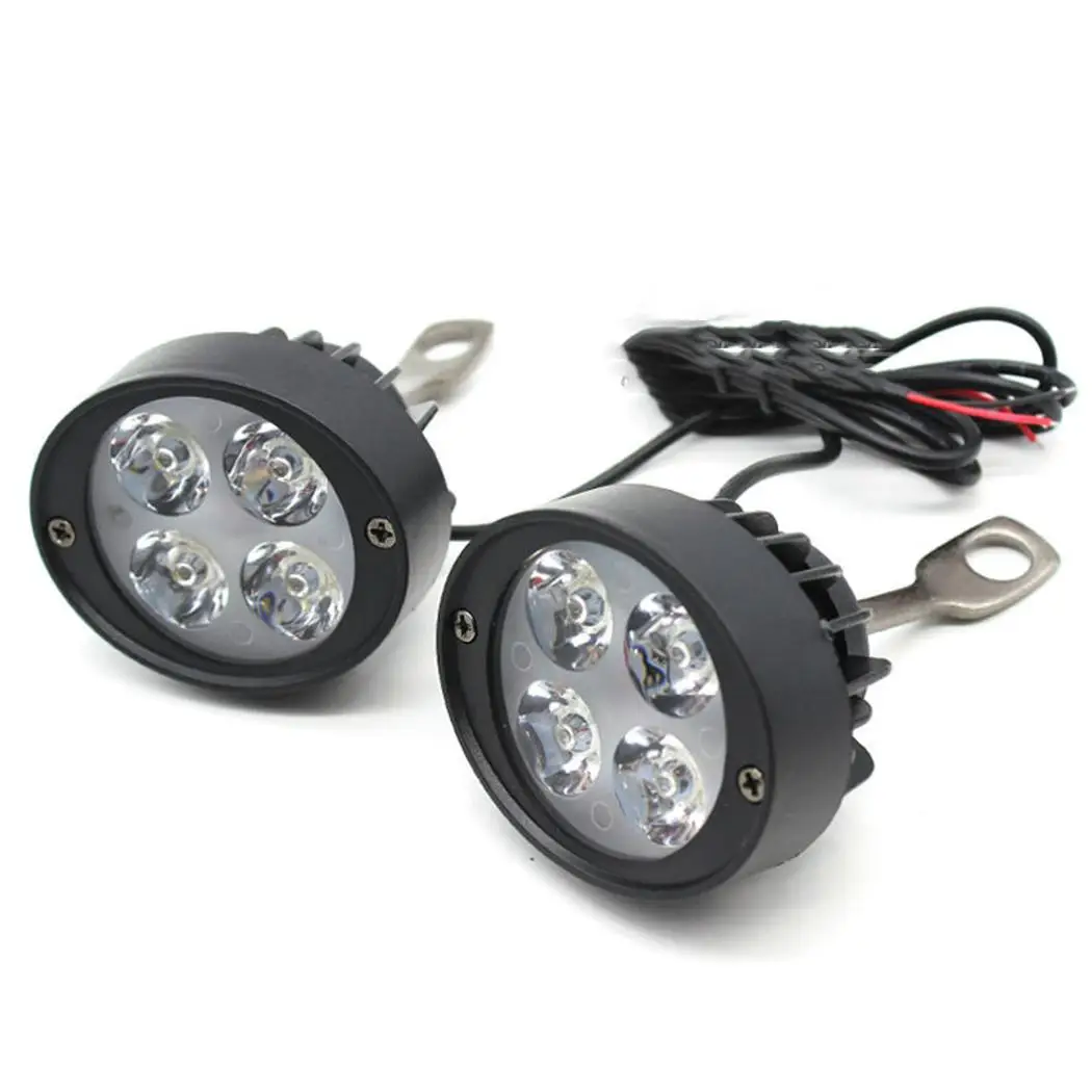 

Car External Motorcycle Fog Spotlight High Switch About 10mm Brightness 3W 4LED/Pcs 12V Headlight Round White