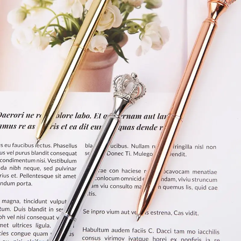 

Exquisite Shining Crown Ballpoint Pen Crystal Diamond Writing Tool Office Supplies Student Stationery