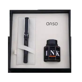 

OASO Fountain Pen with Black Bottle Ink Gift Set EF F Stainless Steel Nib Resin Ink Pens for Writing School Office Supplies