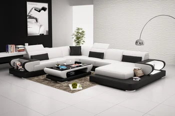 

Living room sectional sofa 0413-G8002 with genuine leather