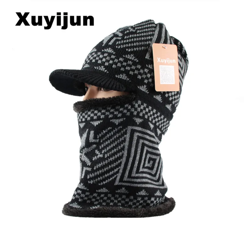 XUYIJUN Новый Балаклава зима Для мужчин Skullies шерстяные точка Кепки skullies шапочки ниндзя маска карман Термальность Плюшевые шляпа снег Кепки