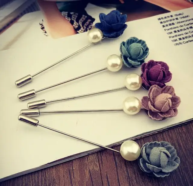 hijab pins scarf flower long brooch pins 65mm hot sell muslim khaleeji