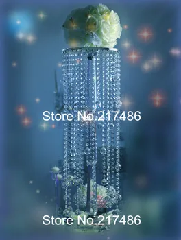 

acrylic crystal diamond romantic flower stand wedding table centerpiece with metal crystal