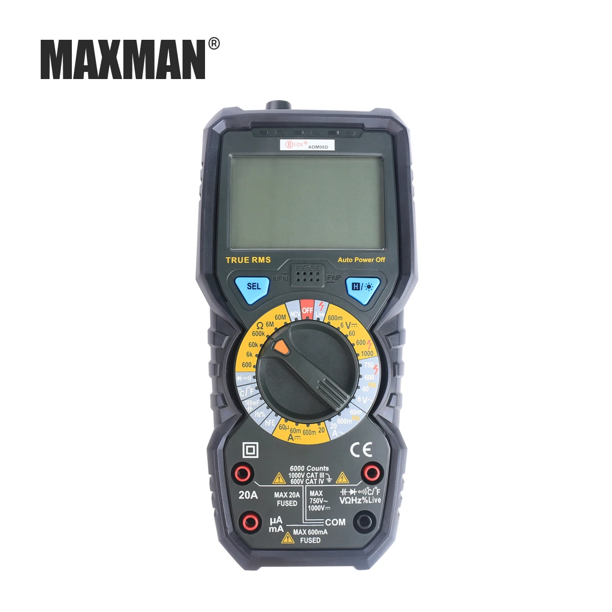 MAXMAN ADM08D Digital Multimeter Intelligent Anti-burn Digital Display Universal Meter High Precision Ammeter PM18C taiwan tai masi card multimeter digital high precision automatic ultra thin pocket portable small universal table