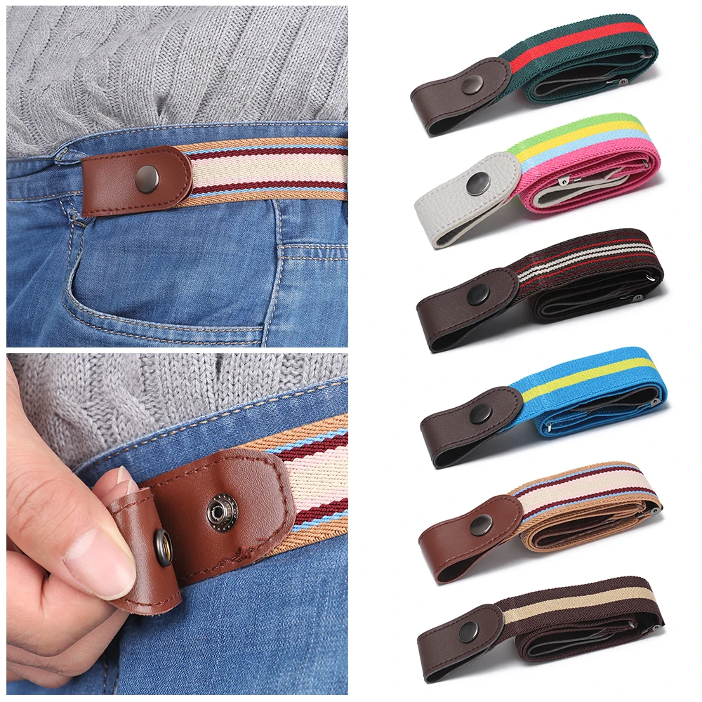 Unisex Uckle Free Elastic Strap No Buckle Elastic Rubber Band For Jean