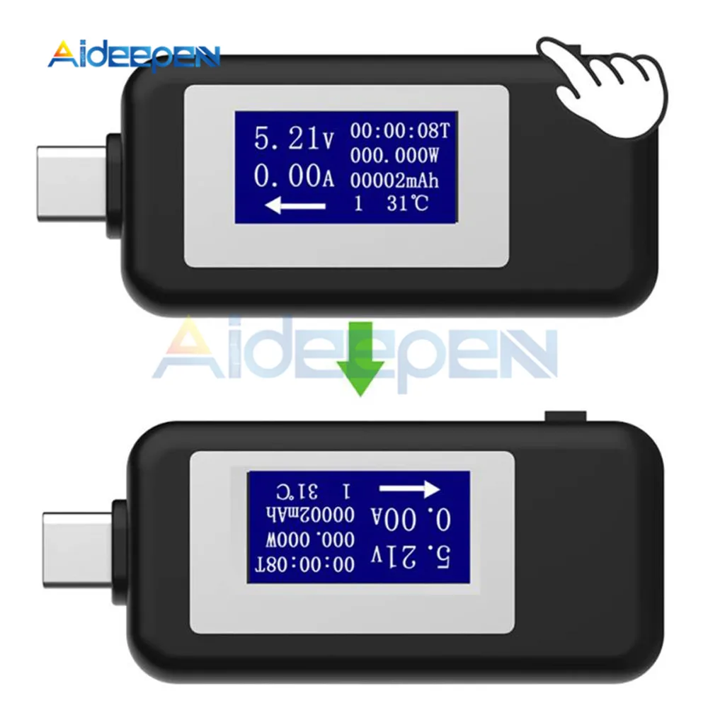 Тип-c USB Тестер DC Цифровой вольтметр USB-C напряжение измеритель тока Амперметр детектор Тип C зарядное устройство индикатор USB C