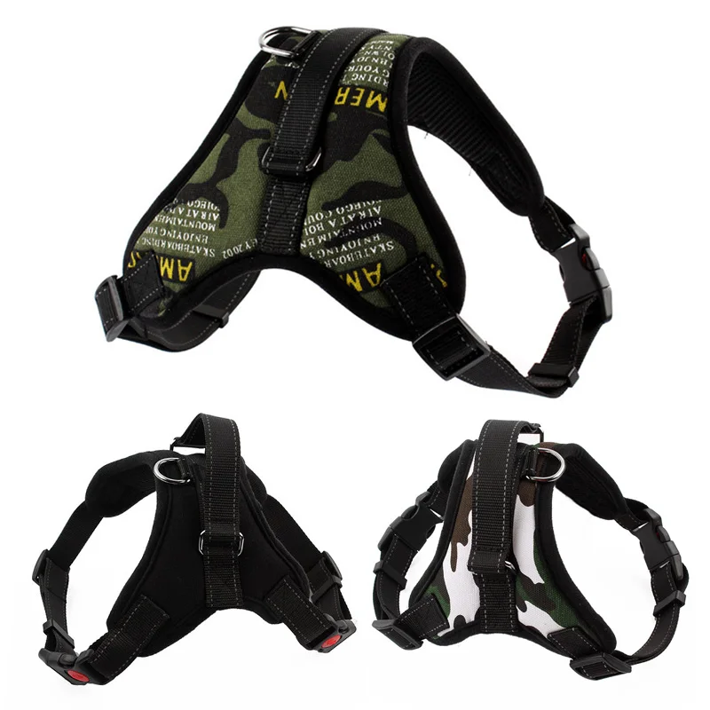 

Durable Nylon Dog Harness Reflective Adjustable Big Dog Harness Pet Dog Walk Out Harness Vest Collar For Small Medium Large Dogs