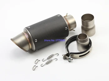 

ID:61mm(2.4") L:270mm Universal Motorcycle Motorbike Exhaust Pipe Silencer Muffler Damper Escape Carbon Fiber Exhasut Muffler
