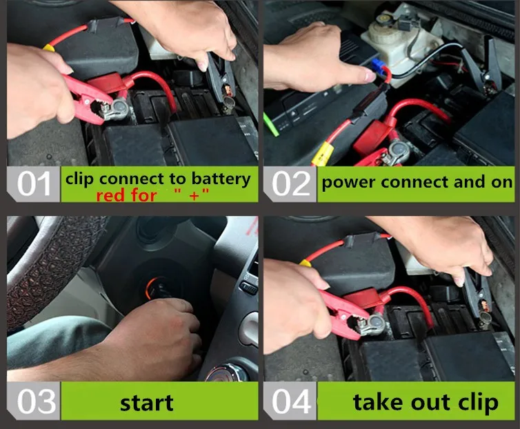 Новые мощности автомобиля скачок стартер с 4USB 2.0A Мощность банк 12V автомобиль Батарея усилитель Зарядное устройство компас и sos сигнал светодиодный светильник