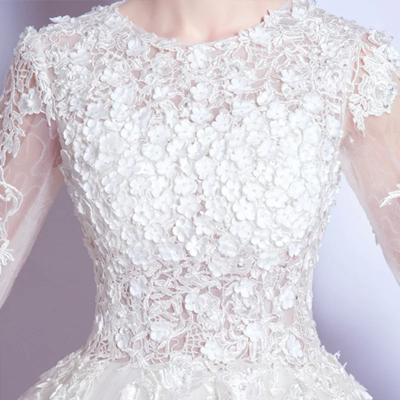 Robe De Mariage белое свадебное платье с длинным рукавом 2019 Новая мода o образным
